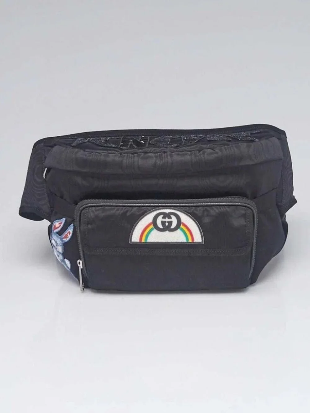 Gucci Black Nylon Retro Patch Belt/Backpack Bag